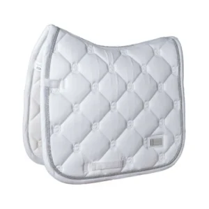 Equestrian Stockholm Dressage Saddle Pad White Perfection Silver