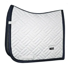 Equestrian Stockholm Dressage Saddle Pad Modern White Navy