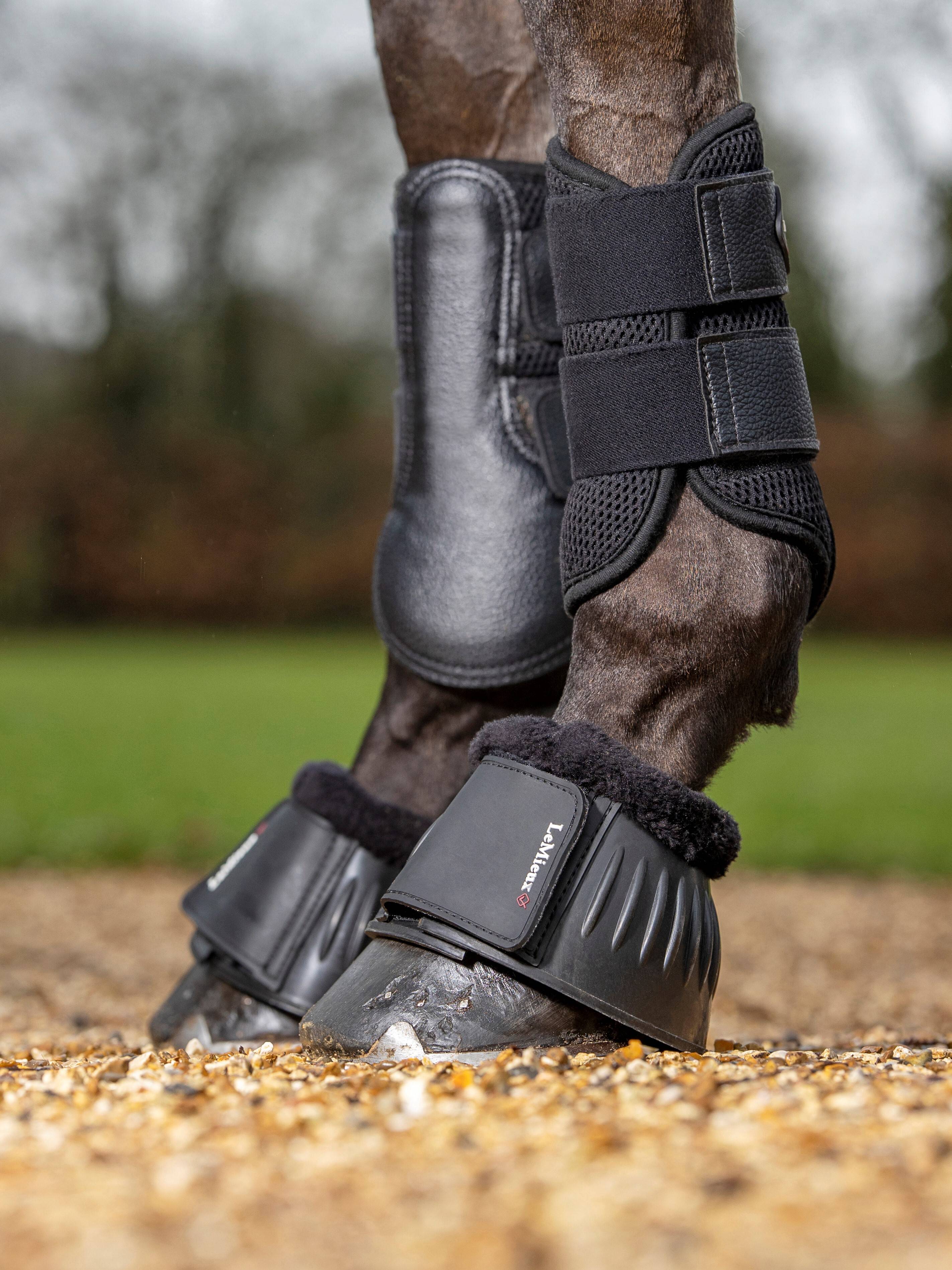 Rubber Bell Boots With Fleece Black