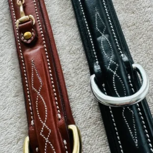 Bridleberry Leather Tack & Co Padded Dog Collar in Full Grain Leather w/ Horse Bits