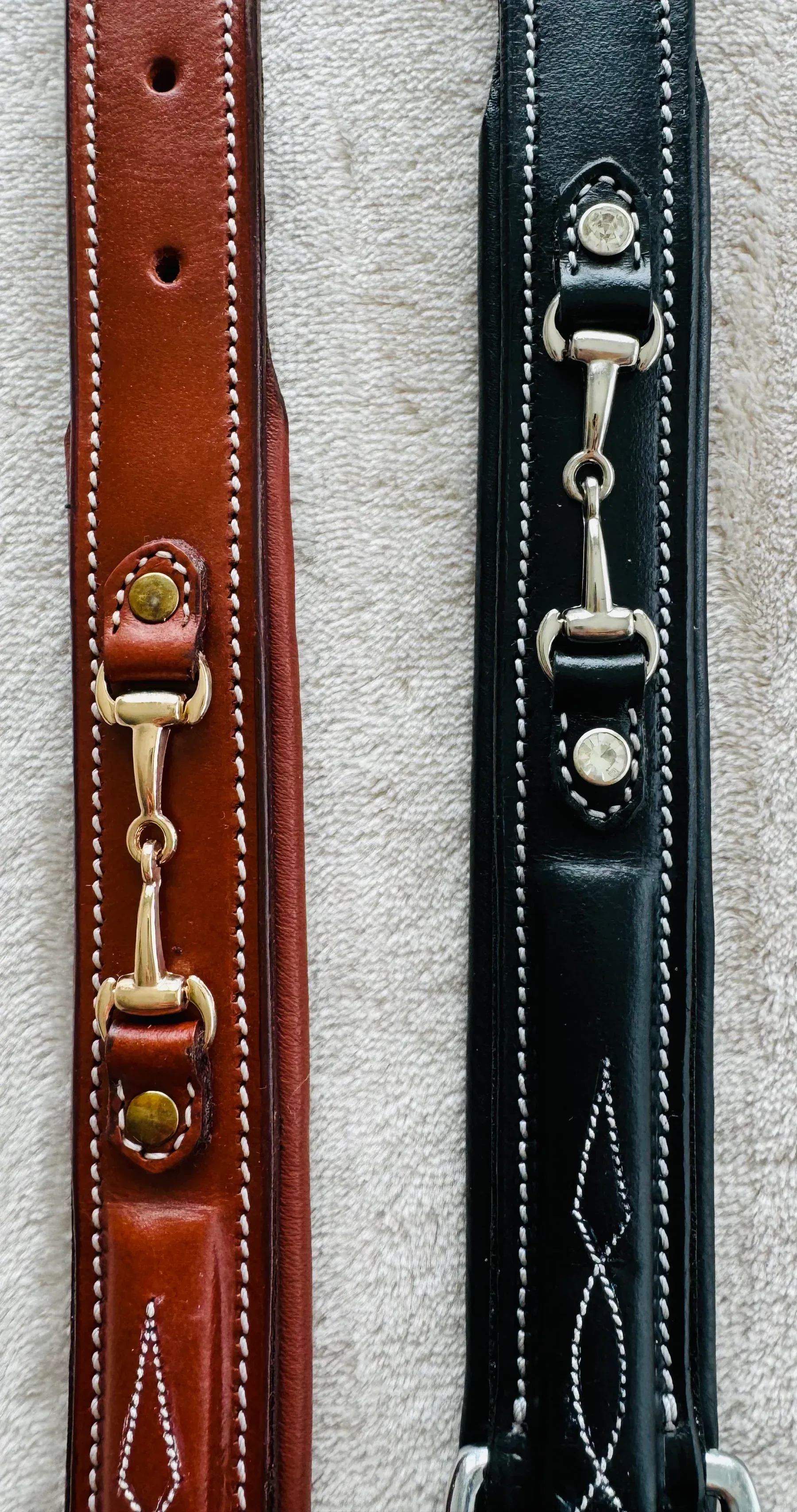 Bridleberry Leather Tack & Co Padded Dog Collar in Full Grain Leather w/ Horse Bits