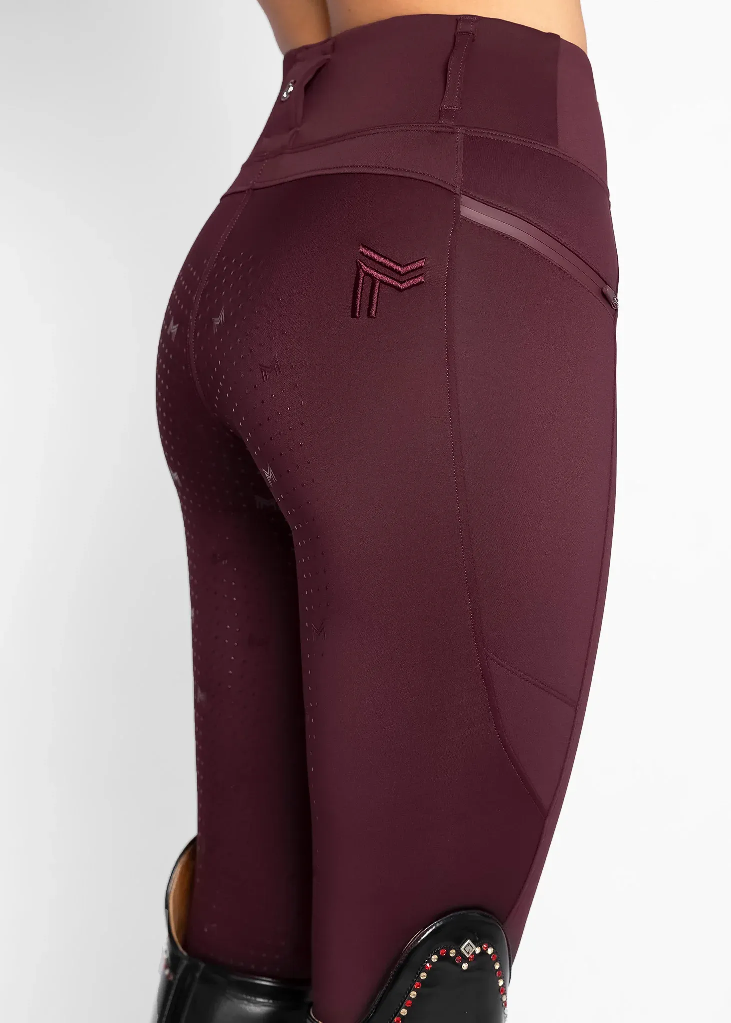 Maximilian Studio Riding Leggings Burgundy Women