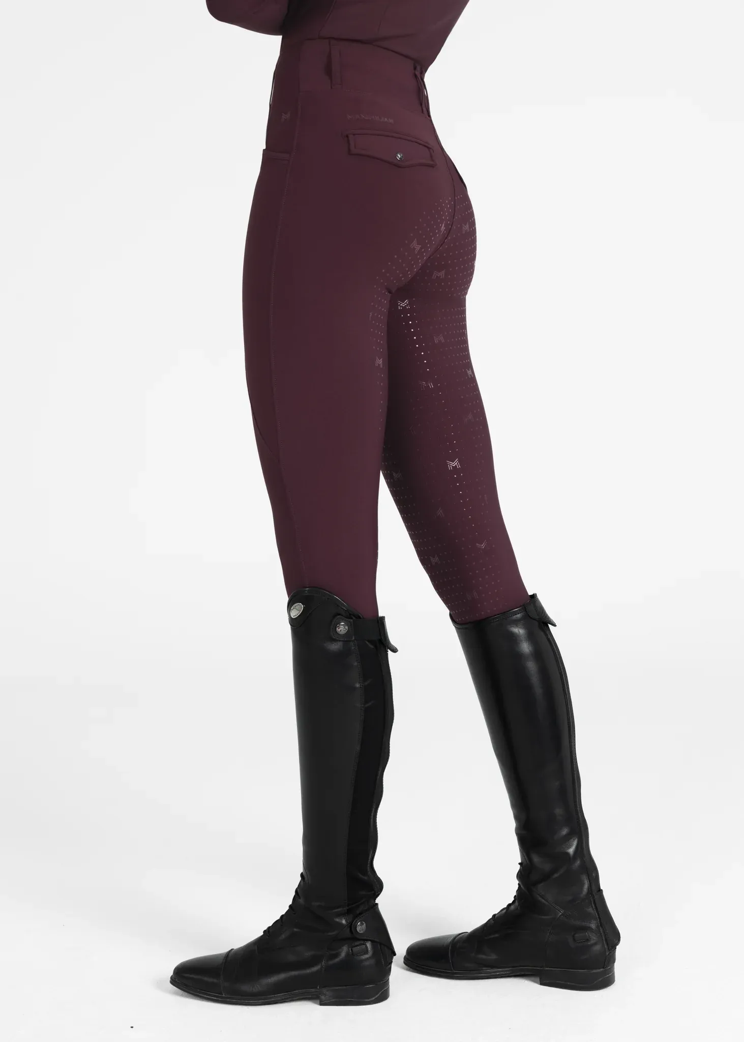 Maximilian Studio Riding Leggings Burgundy Women