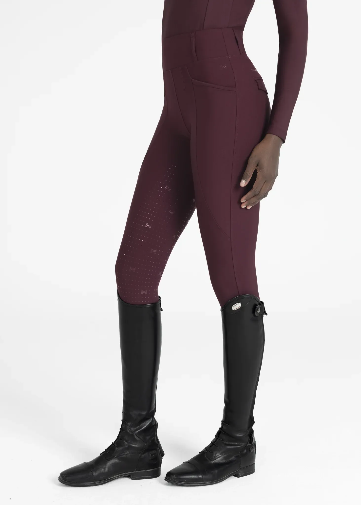 Maximilian Studio Riding Leggings Burgundy Women