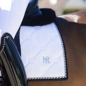 Mrs. Ros CHARMER Dressage Saddle Pad - White Velvet - Full
